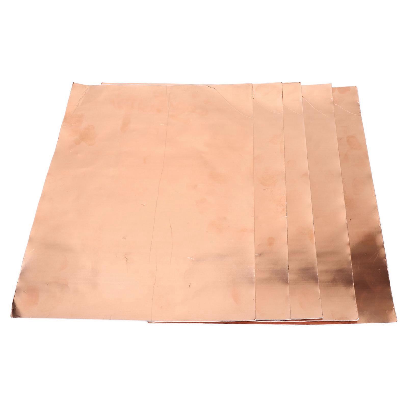 5Pcs Copper Foil Sheet Single Sided Conductive Shielding Paper Electromagnetic Isolation 