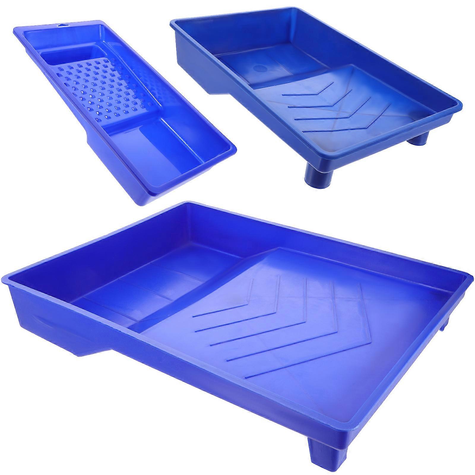 3pcs Stackable Color Mixing Trays for Wall Painting – Compact, Smooth Surface for Home Decoration & Paint Roller Storage