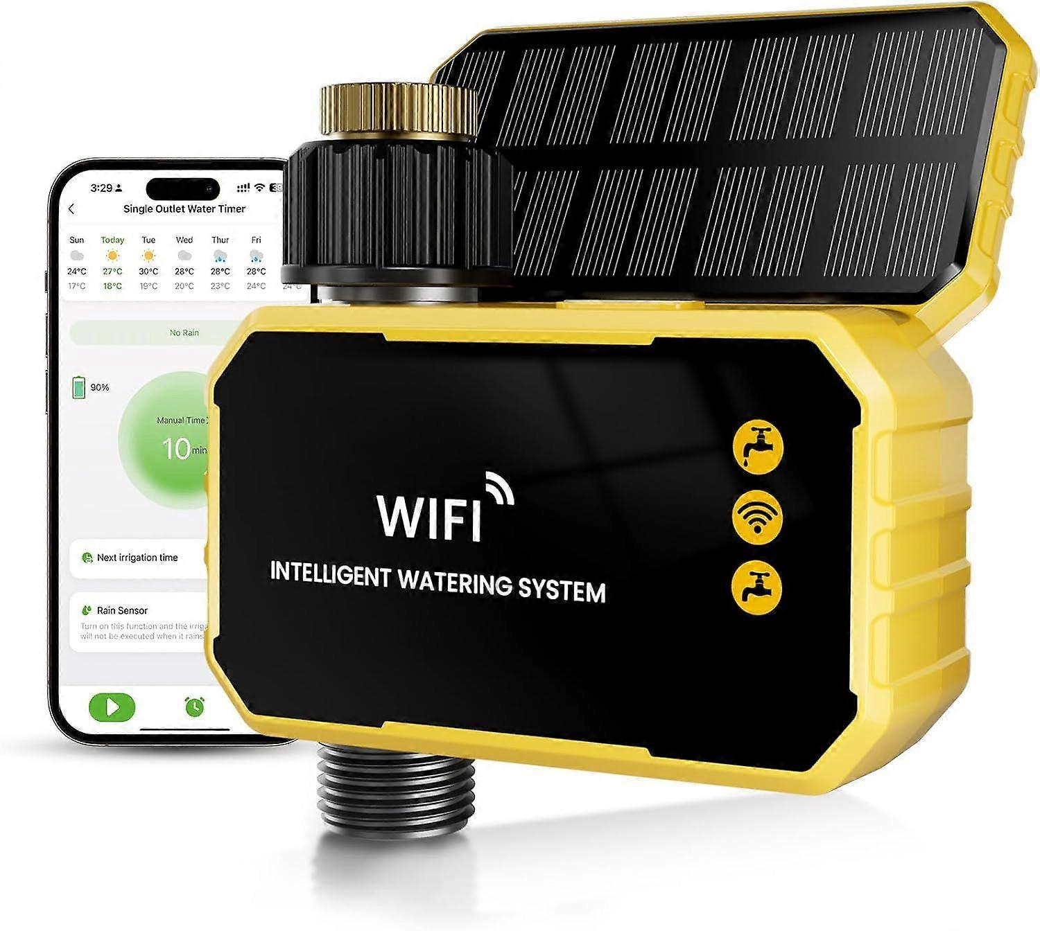 2025 Latest Model WiFi Water Timer with Brass Inlet 1 Zone Solar WiFi Sprinkler