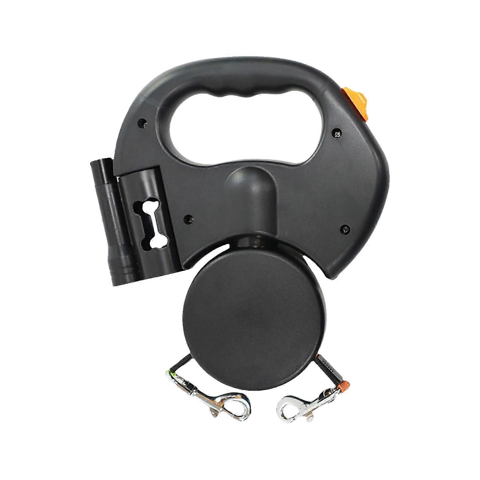 Thoughtful retractable pet leash with reflective band, comfortable handle black