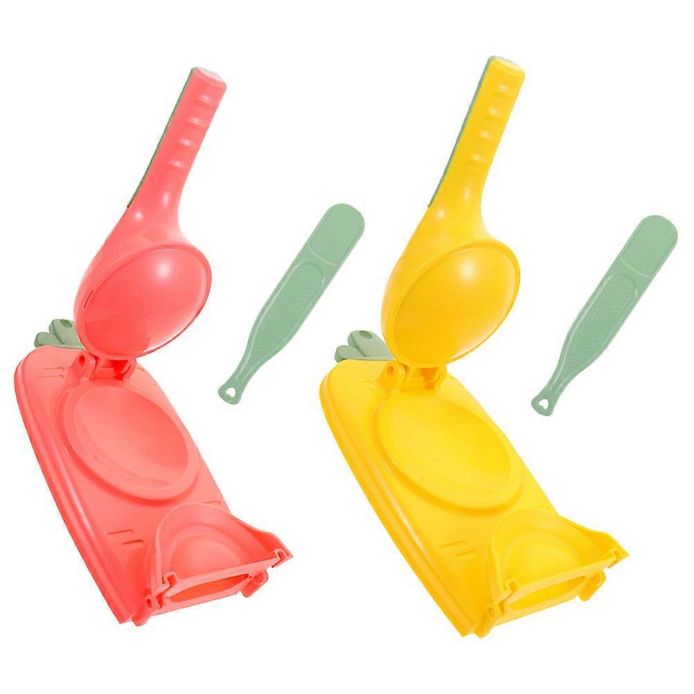 Effortless Dumpling Press Maker Double End Design Plastic Kitchen Tools 2 Sets