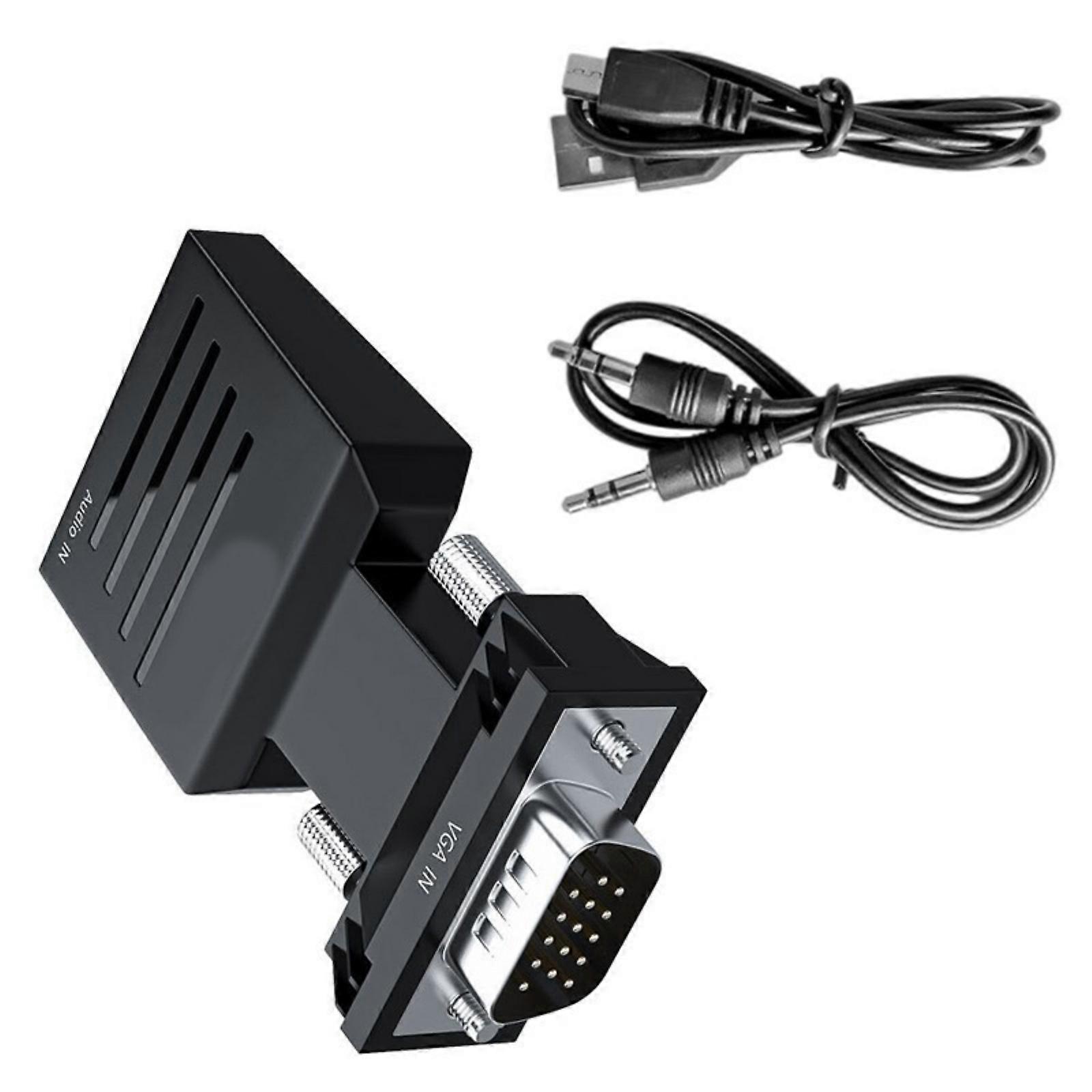 VGA to HDTV Adapter Converter 1080P PC VGA Output to Monitor HDTV Input Connector Video Converter for Laptop Computer Multicolor