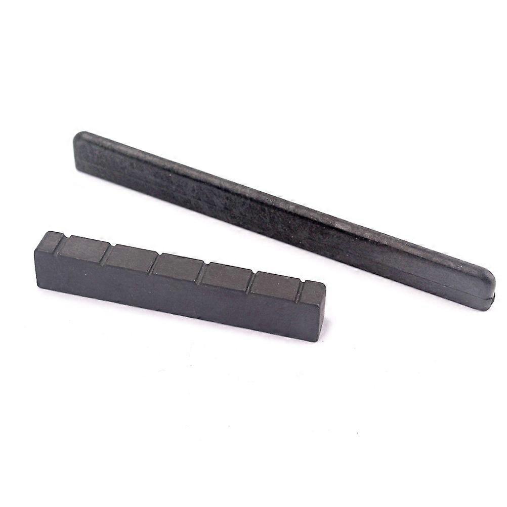Replacement Bridge Saddle and Nut Accessory for Classical Guitar (Black)