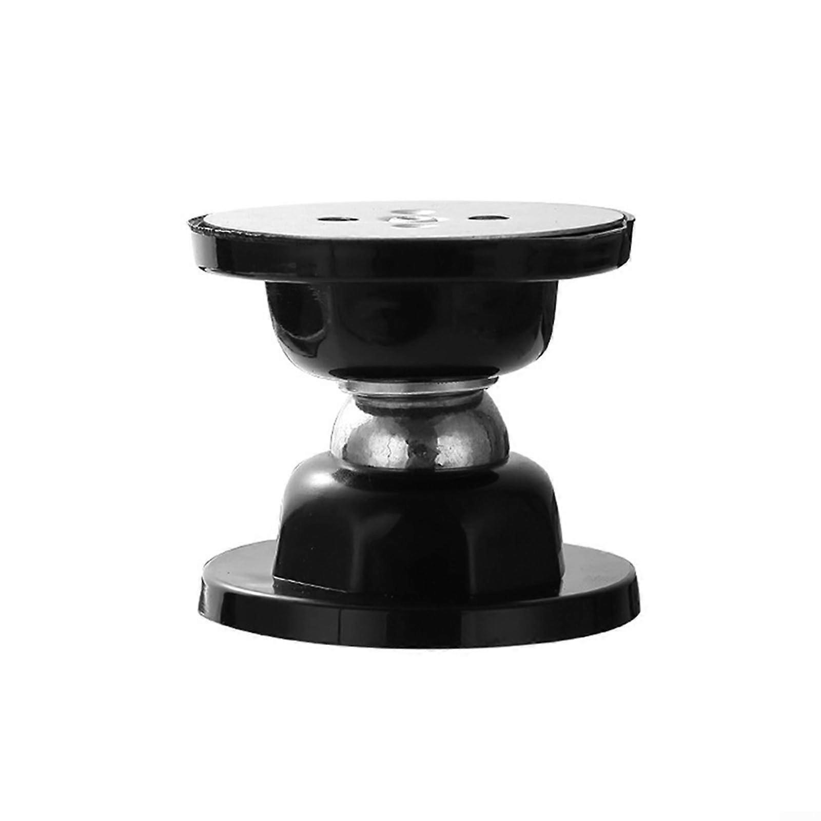 Compact magnetic door stopper, prevents collisions and wind damage (black).