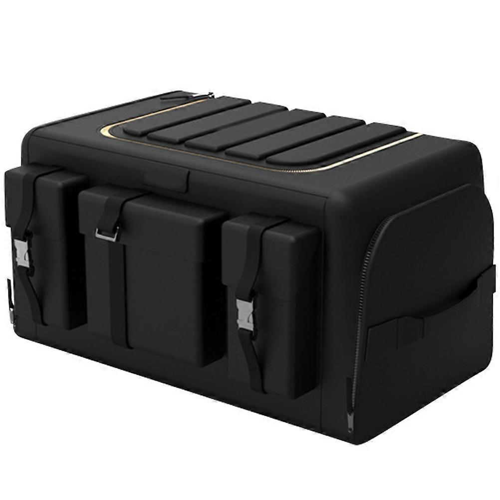 Black Car Trunk Organizer Storage Box Made of Oxford Cloth Collapsible with 6 Compartments 14.96x7.87x11.81 inches