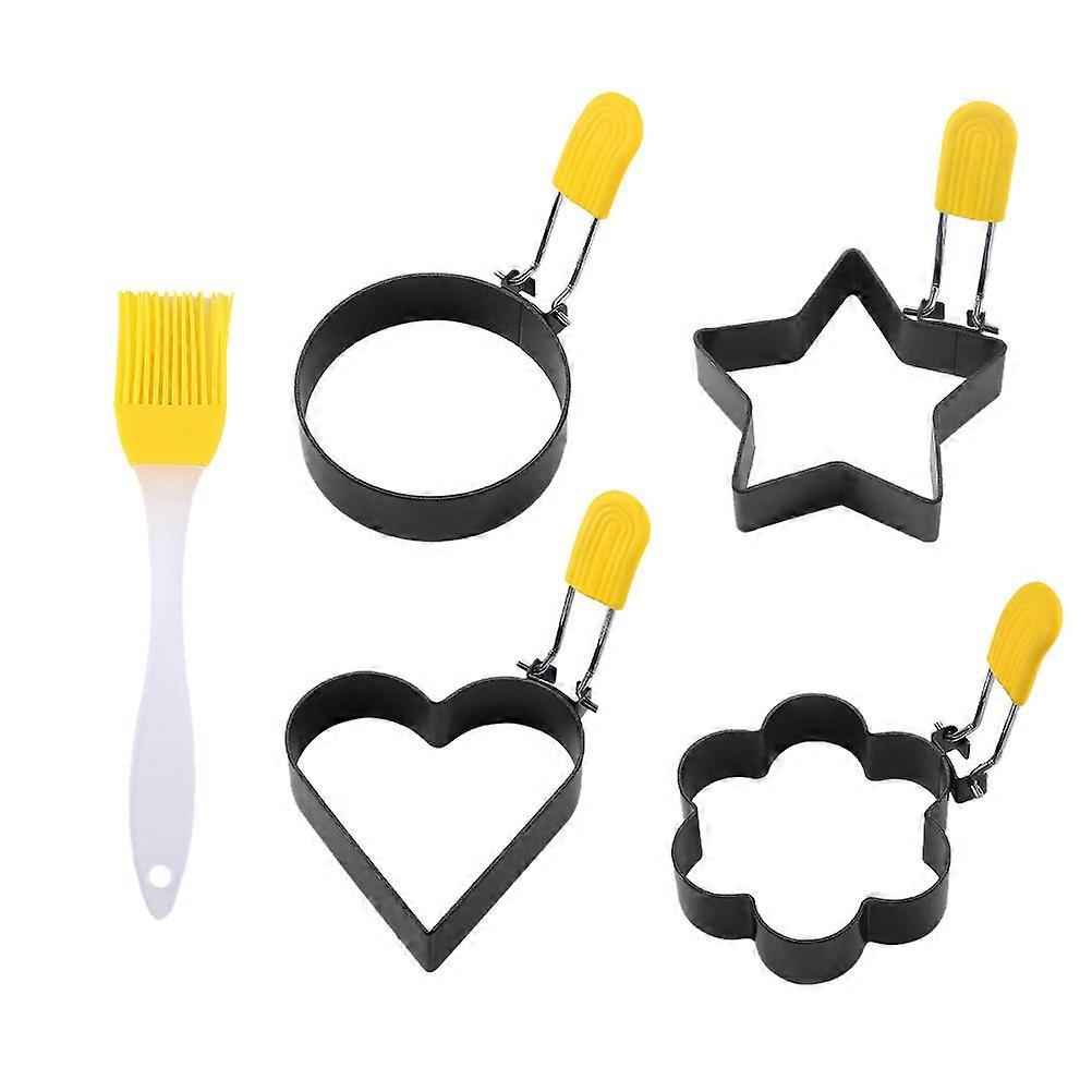 Creative Diy Frying Ring Molds Egg Pancake Mold NonStick Cooking Foldable Handle FivePointed Star Shape 5Pcs Hotel Use