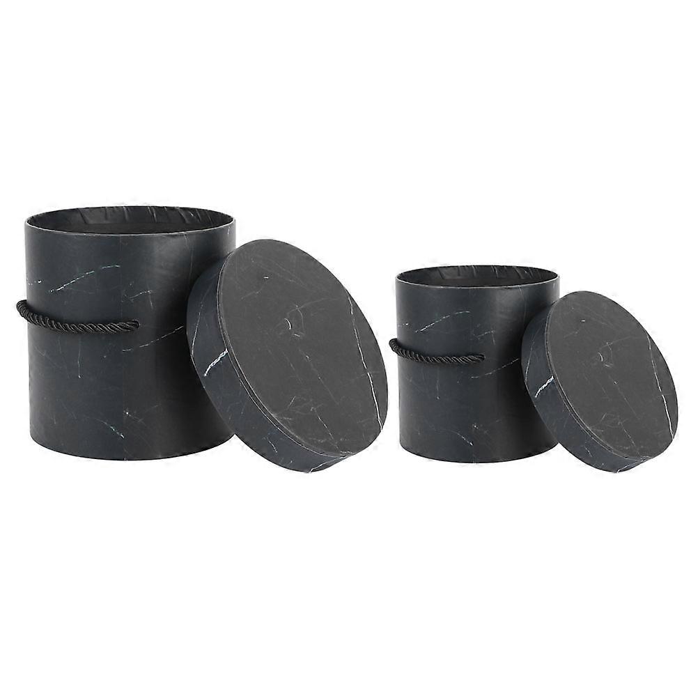 Round Box For Flower Arrangements Portable Flower Boxes Garden Use Gray Board Durable Sturdy Strong 2Set