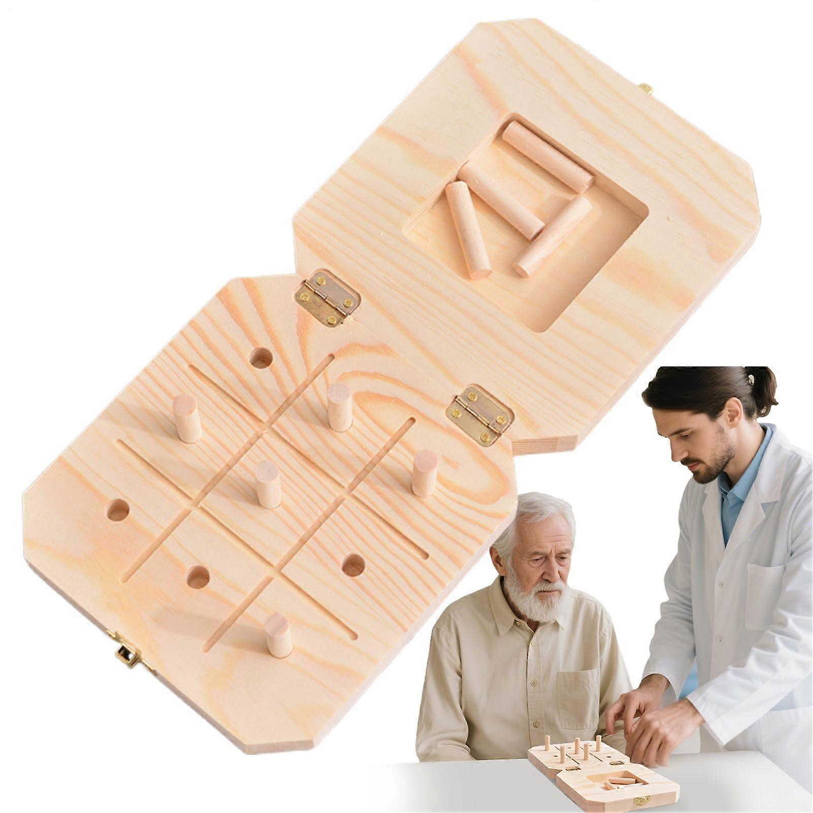 Pegboard Dexterity Sensory Wooden Board 9Hole Pegboard for Developing Fine Motor Skills and HandEye Coordination