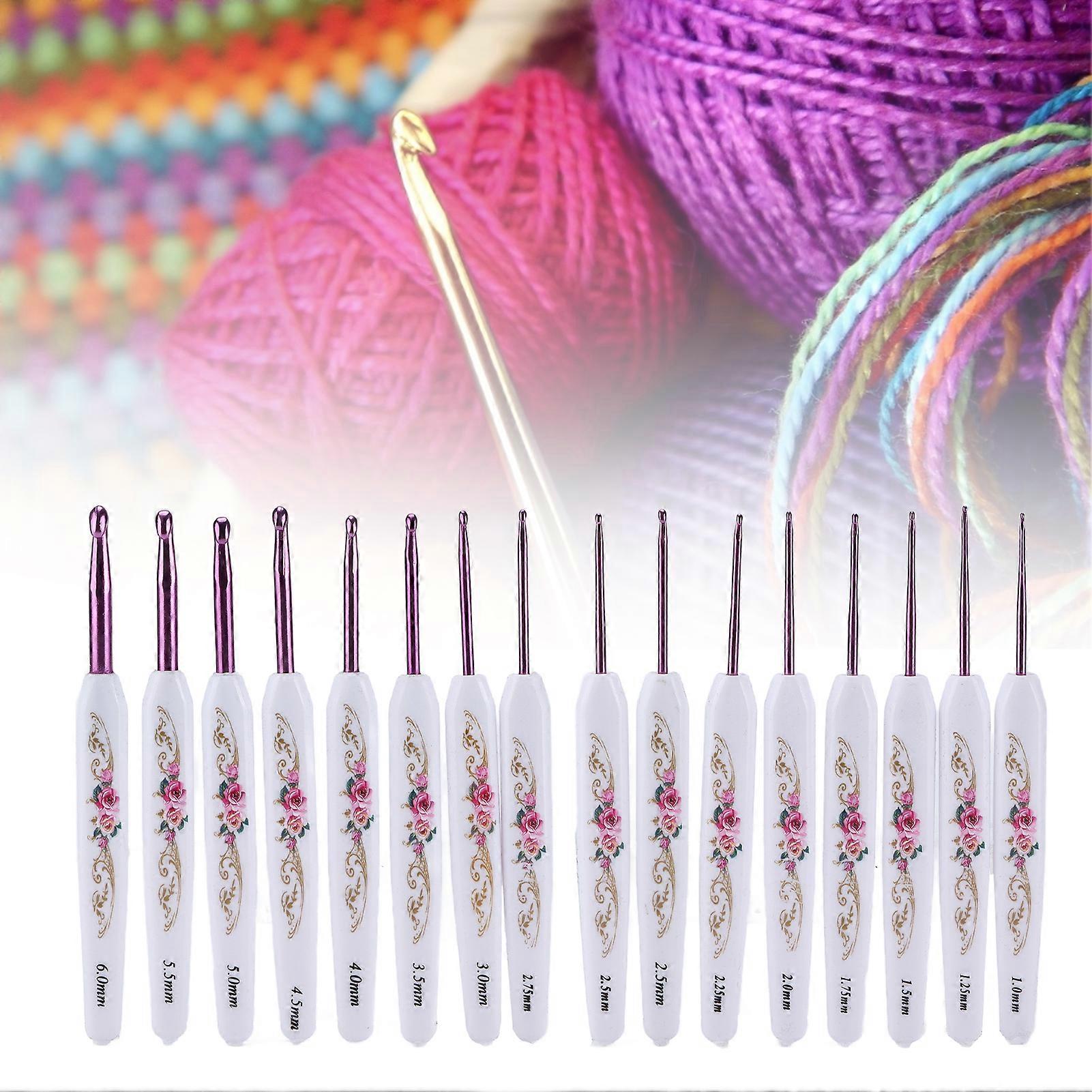 Crochet Hooks Set Ergonomic Design Handle Sturdy Crochet Comfortably Use DIY Knitting Tools for Enthusiasts BeginnersPink