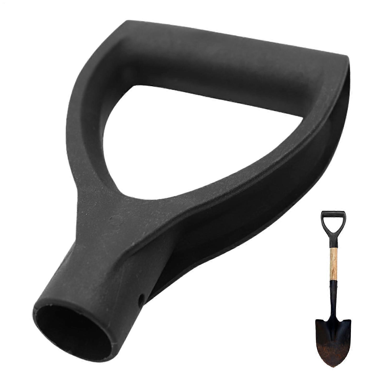 Ergonomic Dshaped shovel handle for digging, raking, and snow shoveling