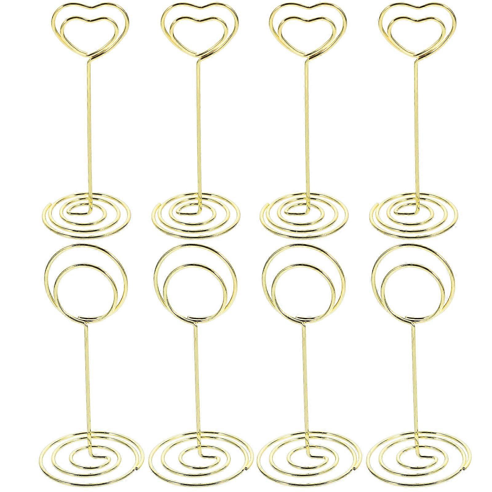 Golden Aluminum Alloy Place Card Holders for Tables Ideal for Office Use and Events 8pcs Mini Size