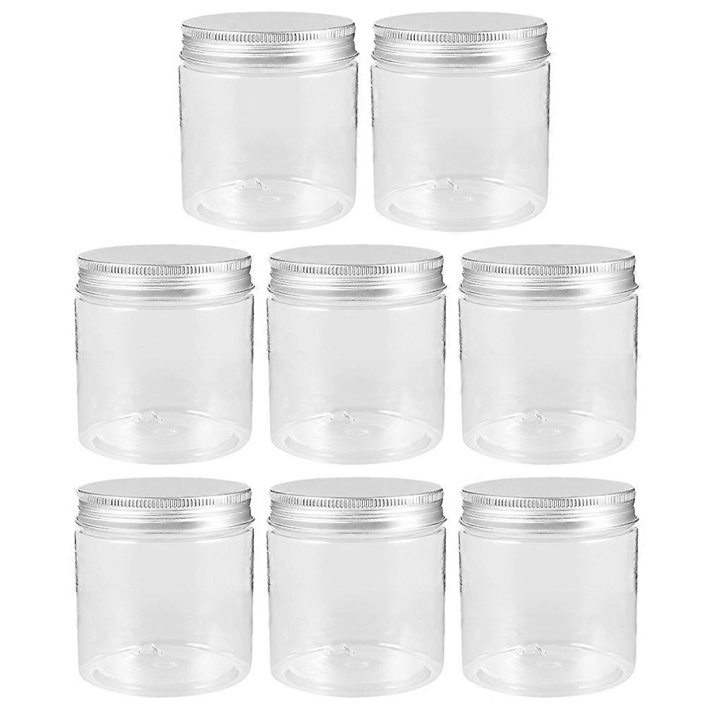 8 Pack Grey Jars with Aluminum Lids Ideal for Home Use Easy Clean Storage for Jams Spices Cookies