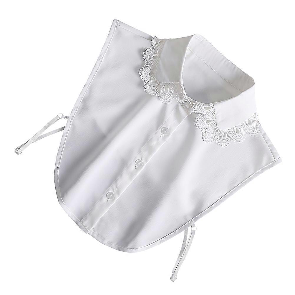 أنيقة بيضاء بيضاء وهمية نصف قميص للنساء ممتاز لتزيين الملابس ملابس ملابس يومية 1 قطعة