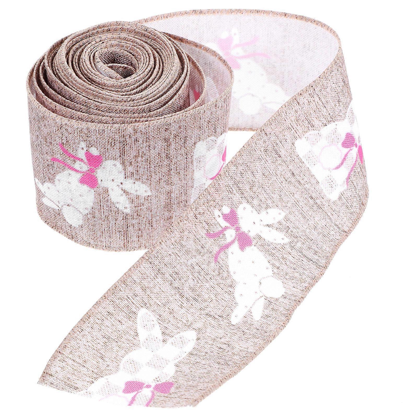 Awareness Wired Ribbon Easter Textile Accessories Iron Wire Durable 1Roll