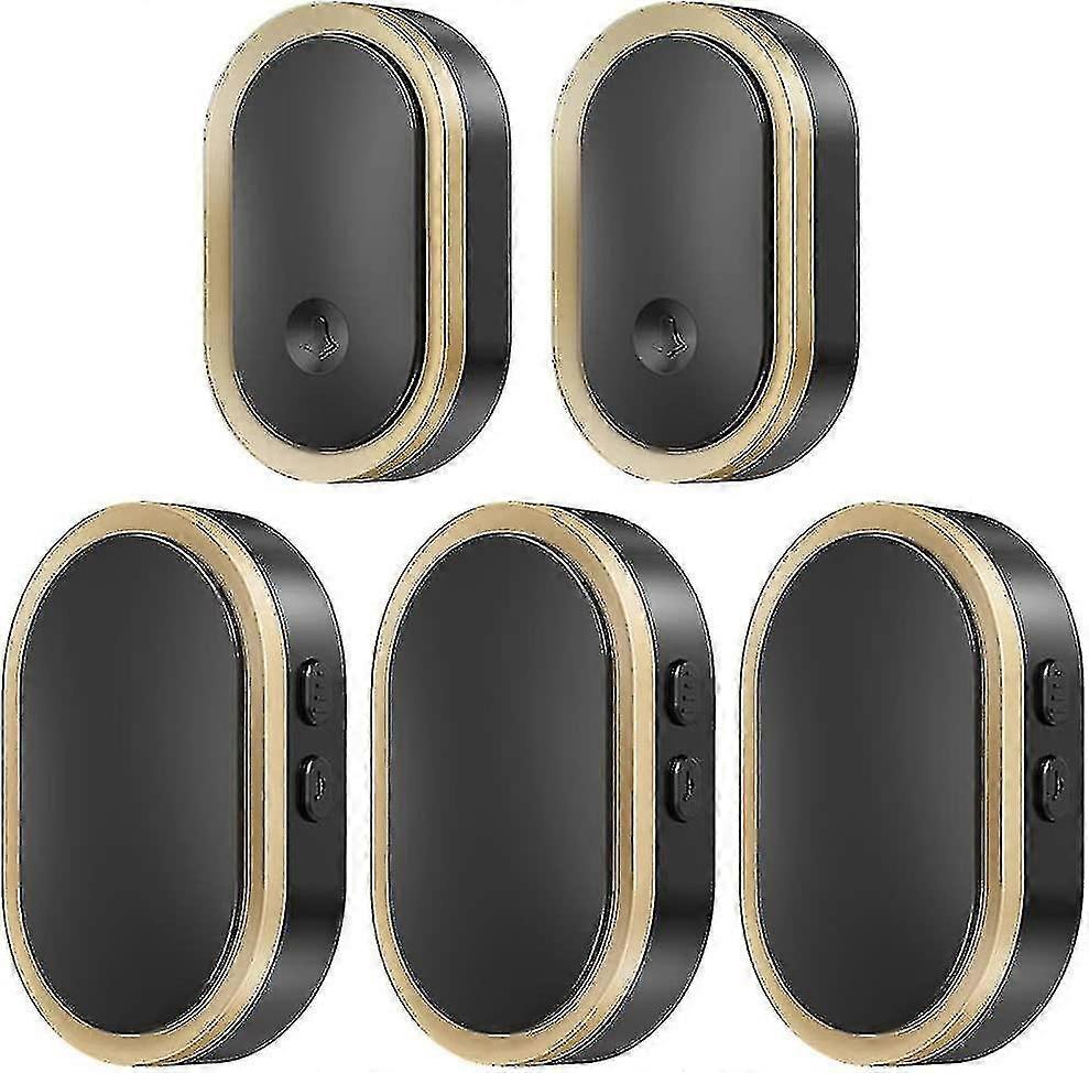مجموعة جرس الباب اللاسلكي ، جرس الباب اللاسلكي المقاوم للماء IP55 ، وميض LED ، نطاق 300 متر ، 3 أجهزة إرسال + 3 أجهزة استقبال ، 36 نغمة رنين ، 5 مستويات Volu