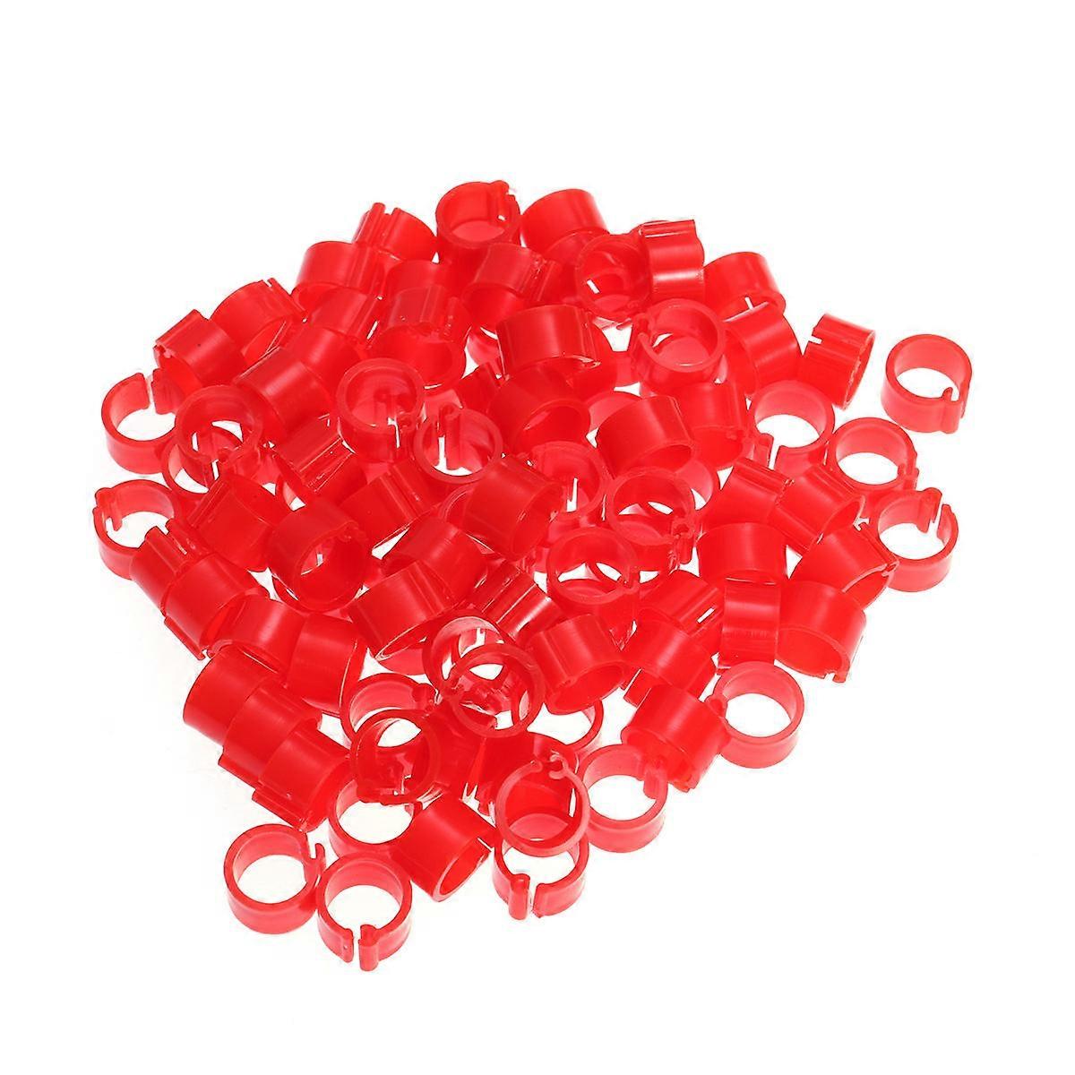 Plastic Bird Foot Rings for Easy Identification Safe Orange Color Fits Most Birds 100 Pcs
