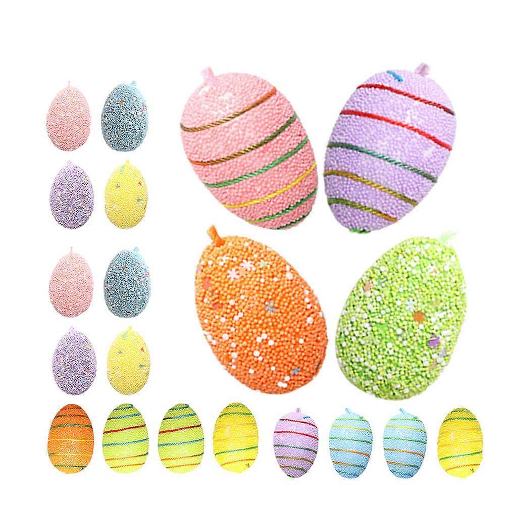 Lightweight 24Pcs Hanging Egg Shape Decorations For Spring Parties And Easter Celebrations Made From Foam