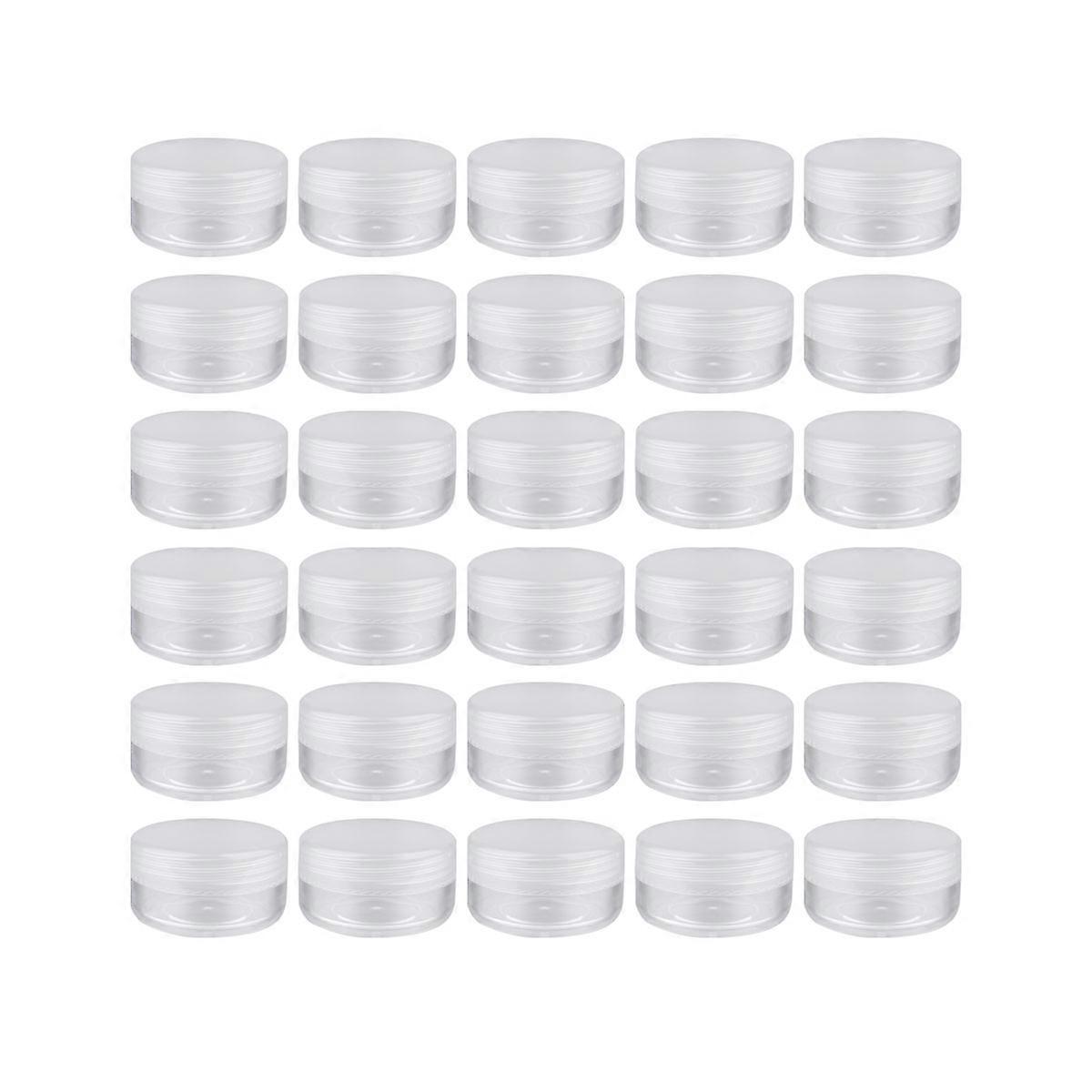 50Pcs Mini Cream Storage Boxes Makeup Subpackage Case Cosmetic Travelling Bottle Small Round Cream Bottle (White)
