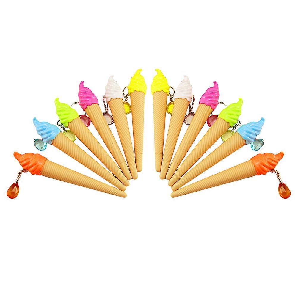 24pcs Cartoon Ice Cream Gel Pens Creative Writing Set with Adorable Designs for School and Office Use Random Color Refills Included