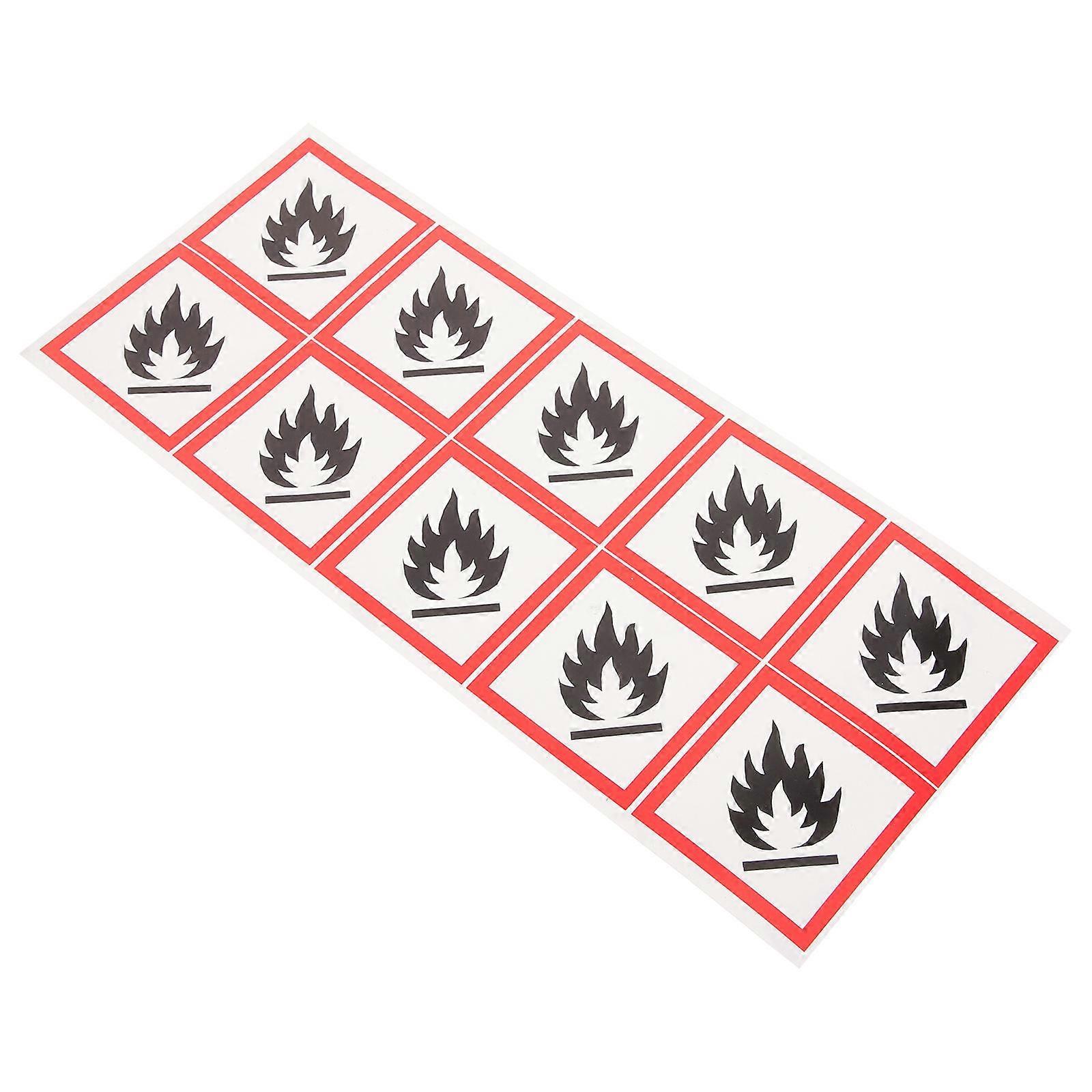 1 Sheet Tabs Chemicals Warning Sticker, Self-Adhesive Fire Safety Decal, Pvc Liquid Warning Signs For Business Window Decal Small Nameplate