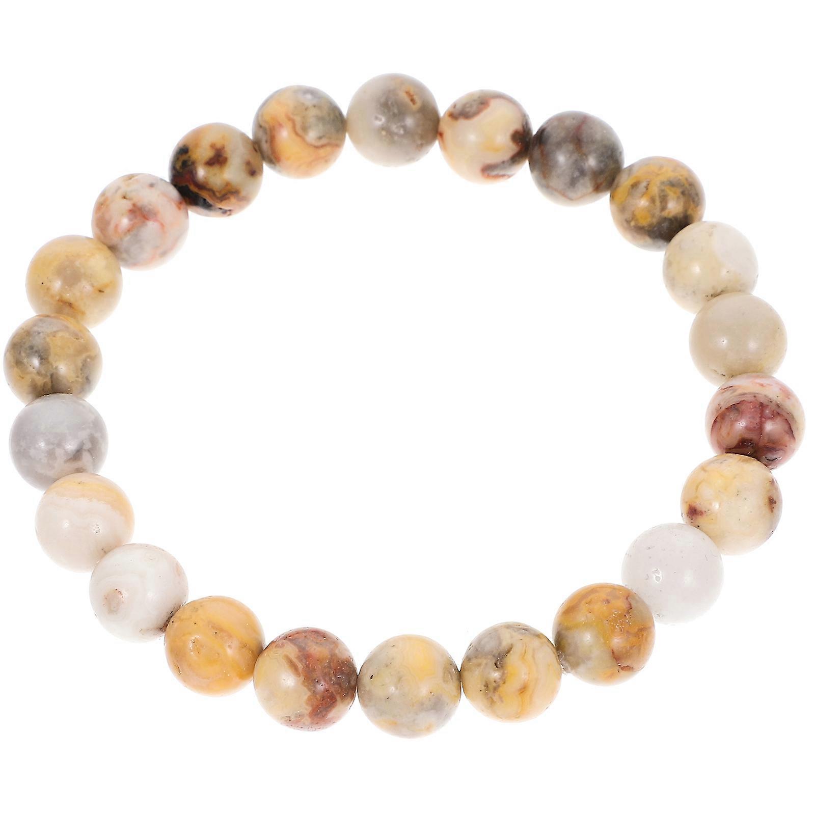 Unisex Crystal Beaded Bracelet Stretch Wristband For Daily Wearing Adjustable Size Multi Color 1 Set