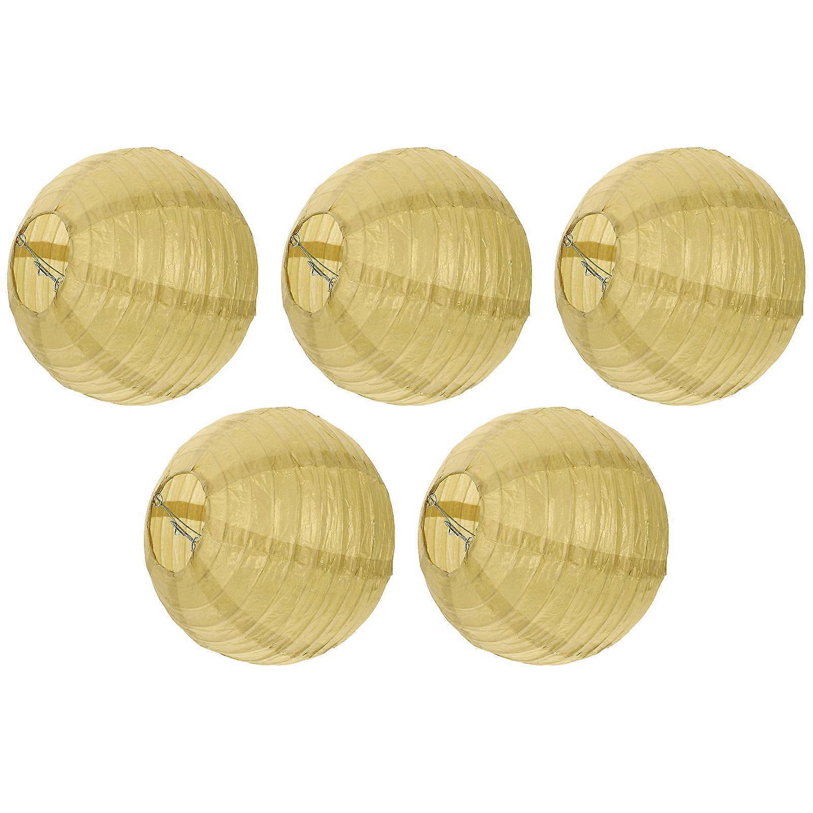 Golden Paper Lanterns for Decorating Props 5 Pcs