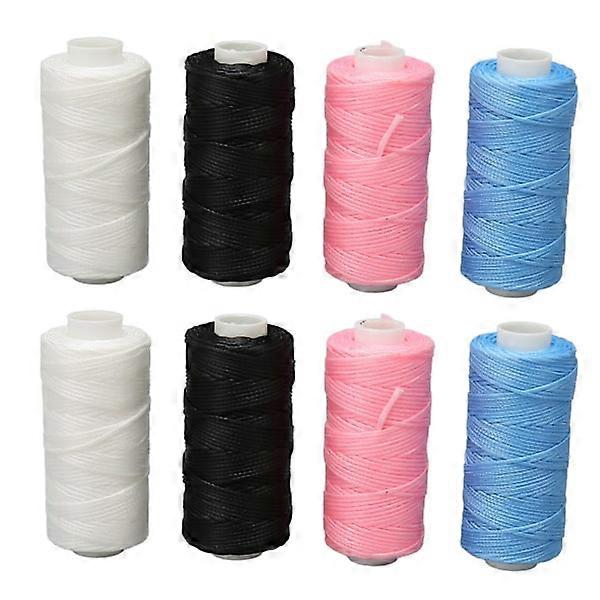 8 Rolls Waxed Thread 0.8mm 50m Long 3 Strands Bright Mixed Colors Widely Used Wax Cord for DIY Crafts