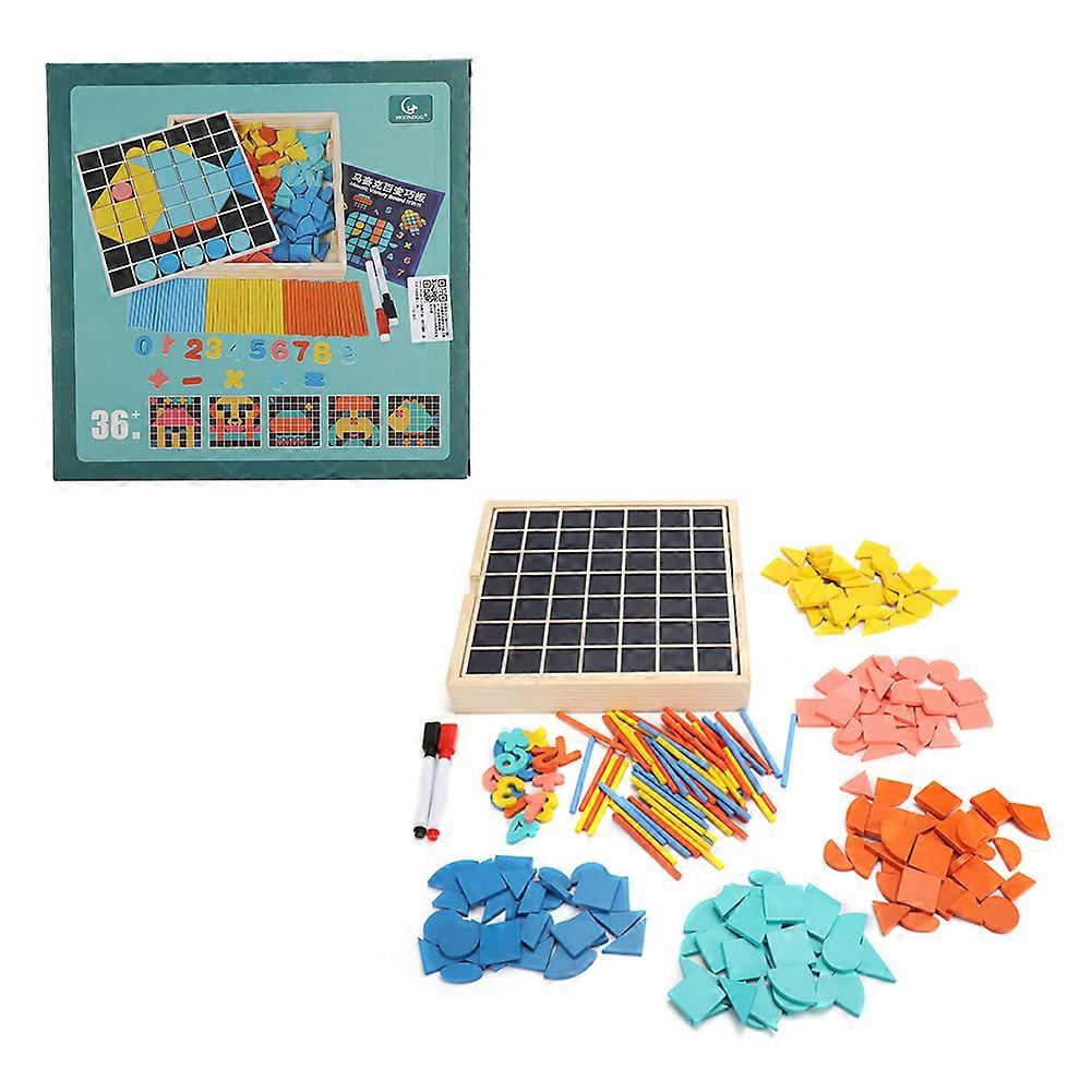 Wooden Double Sided Drawing Board Tangram Puzzle Interactive Brain Development ToyTangram