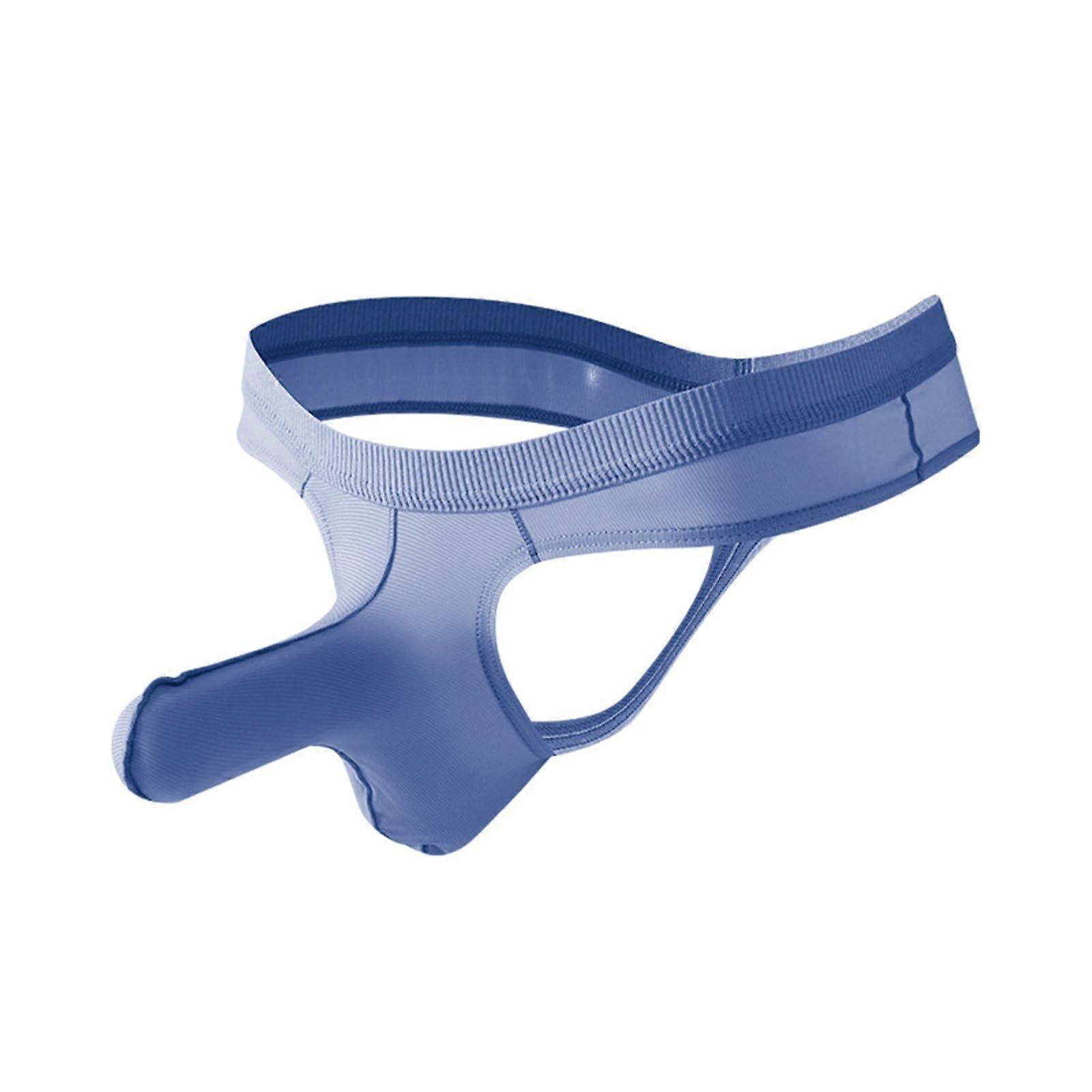 String Herren Tanga Unterwäsche Atmungsaktiv Blau XL Niedrige Taille Bequeme Lustige Hipster Höschen für Männer