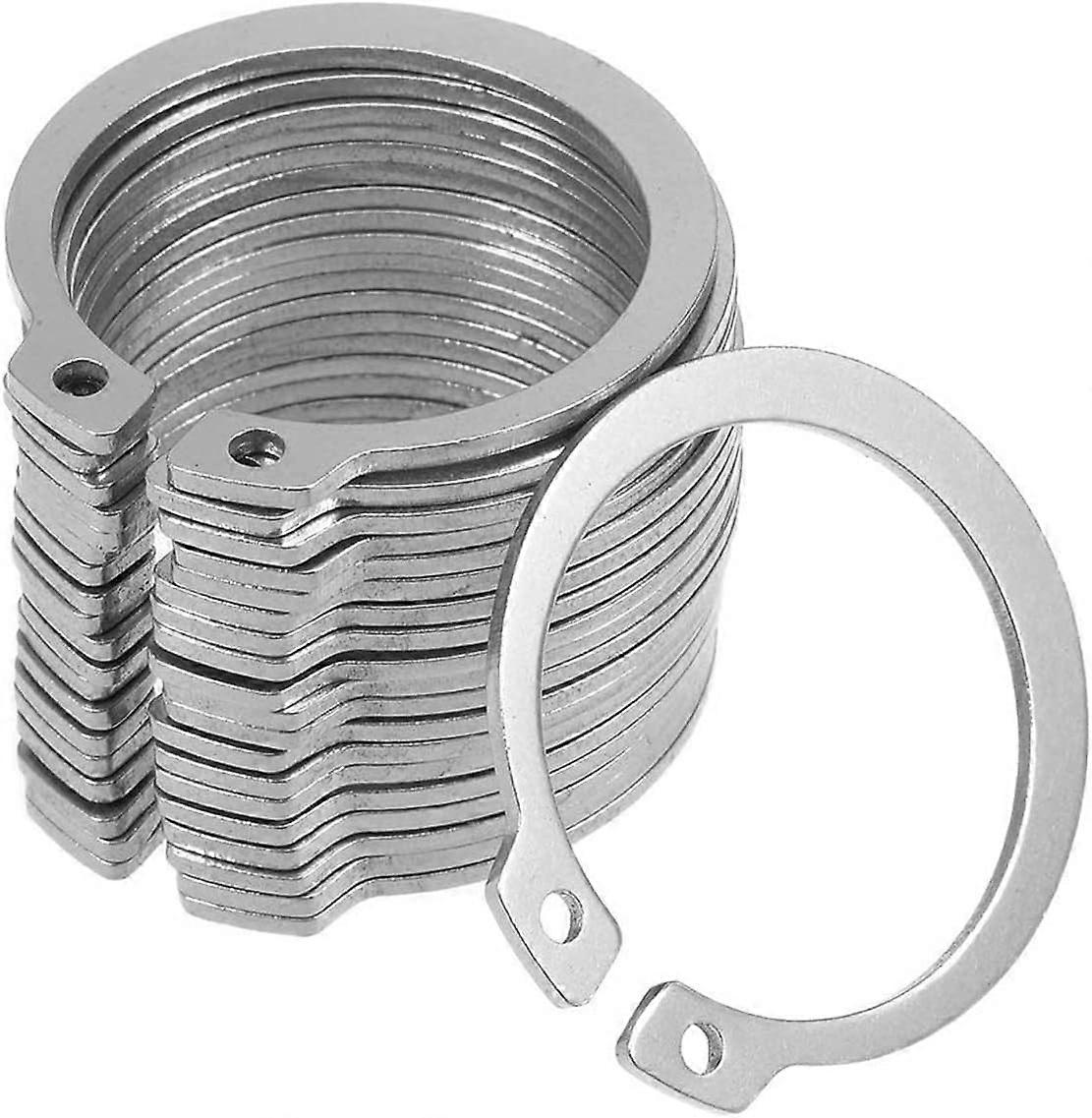 Clip Rings Circlips - 50 Piece Set of External C Clips for Fixed Bearings and Electrical Appliances, One Color