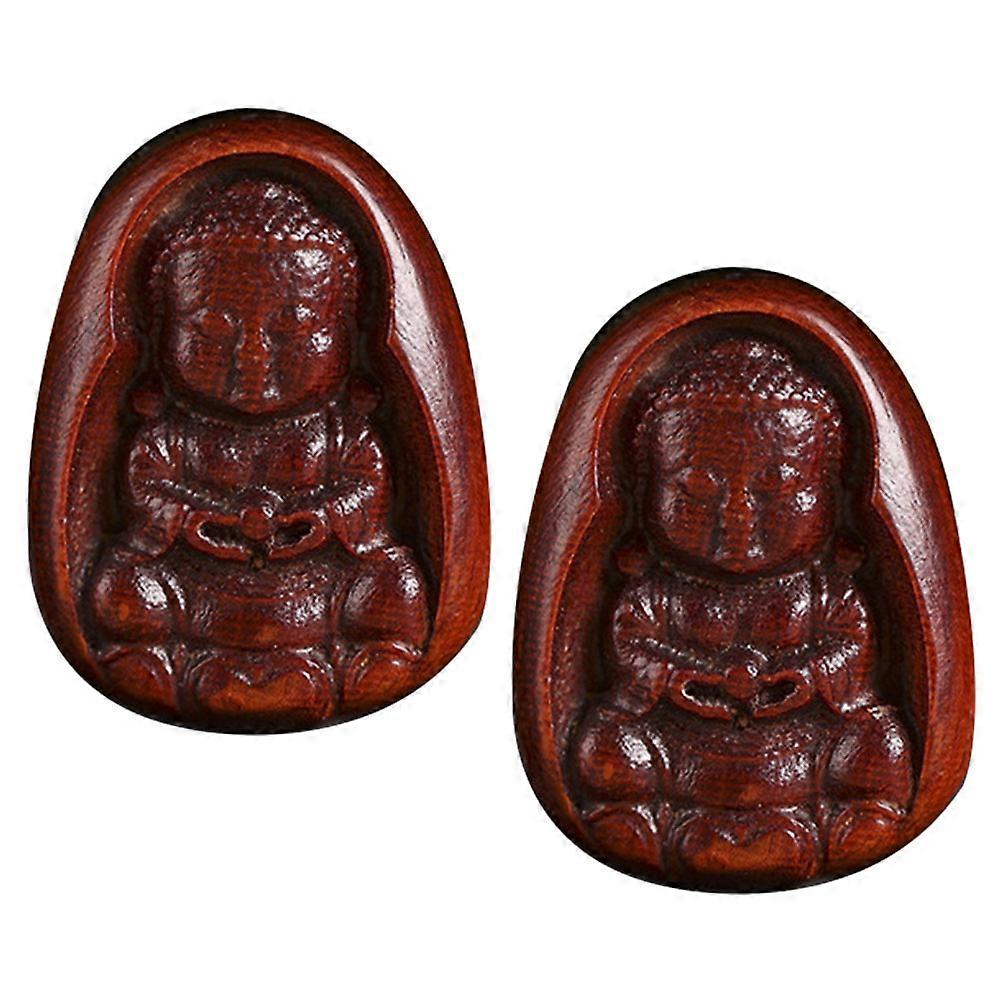 Buddha Shape Key Pendant Keychain Decorative Accessory For Daily Use 2Pcs Retro Style DIY Project