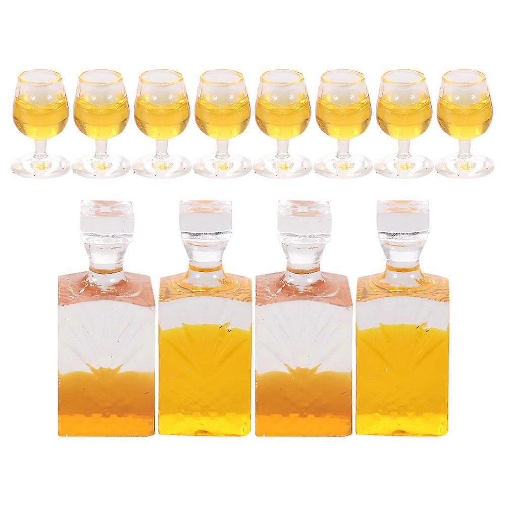 4 Sets Miniature Wine Bottles for Realistic Pretend Play, Mini House Decor, and Micro Landscape Photography Props