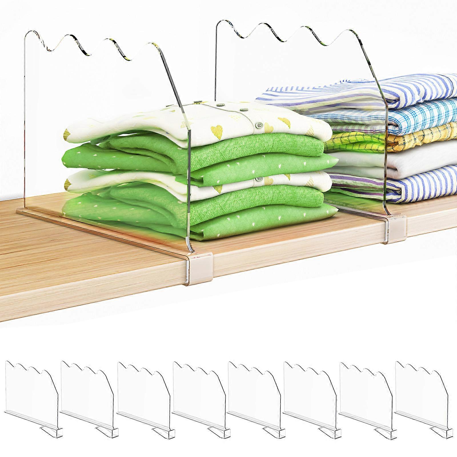 8pcs Clear Acrylic Clothing Storage Dividers