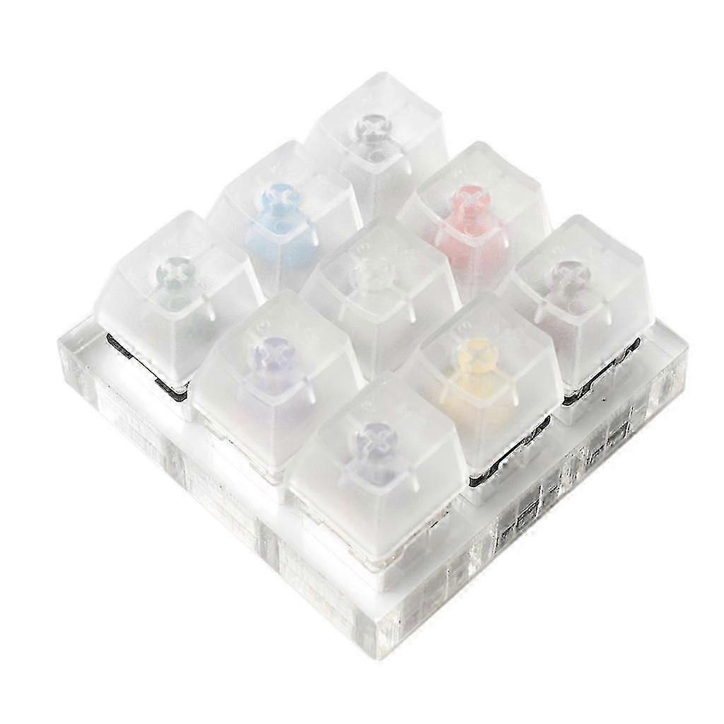 9-key Cherry Mx Switch Tester Kit Kaihua Box With Acrylic Blank Base Keycaps