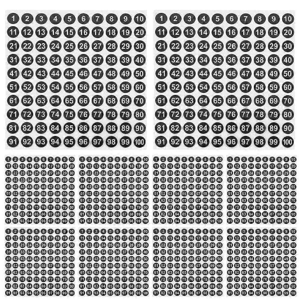 100 Sheets of Adhesive Stickers Dot Sticky Numbers with Number Labels and Adhesive Numbers for Number Stickers for Classroom and Office Number Sticker