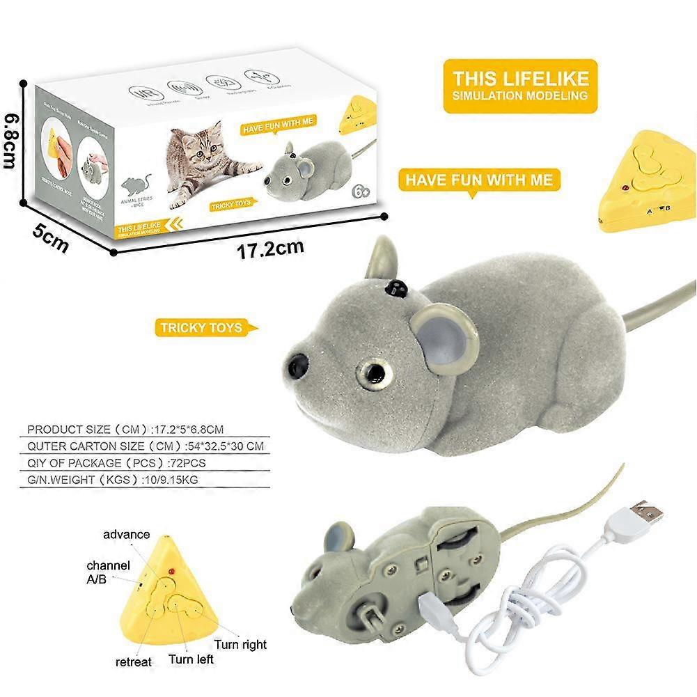 Remote Control Mouse Cat Toy Interactive Pet Exercise with Realistic Simulation Durable ABS Multiple Play Modes