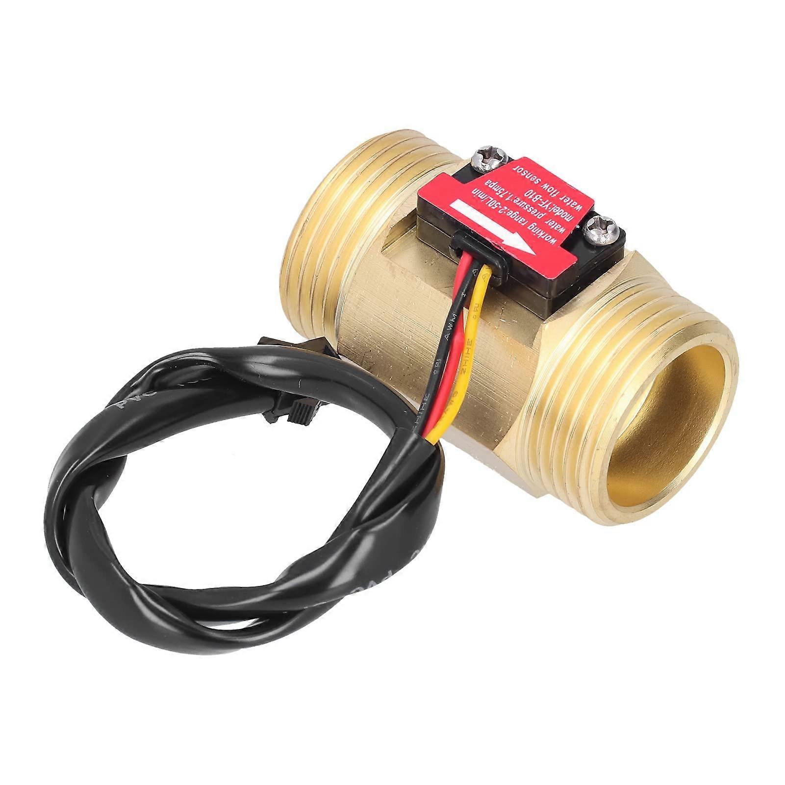 Water Meter Sensor, 1.3-Inch Male Brass Thread, Easy Install For Water Heaters, Vending Machines, Accurate Readings