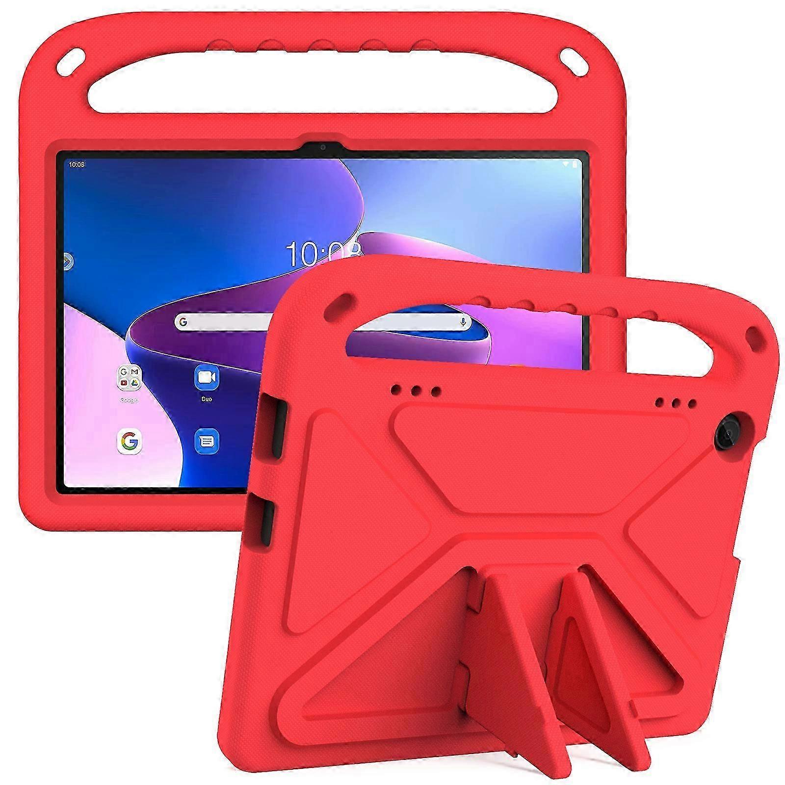 ​For Lenovo Tab M10 (Gen 3) TAB-328F Kickstand Tablet Case Anti-Drop EVA Cover With Hand Grip Red​