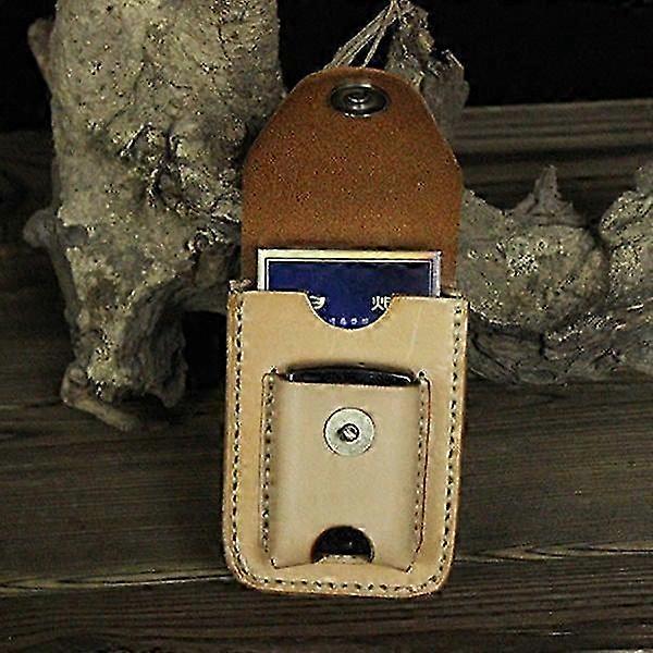 Men's Leather Cigarette Case & Lighter Holder - Casual Style