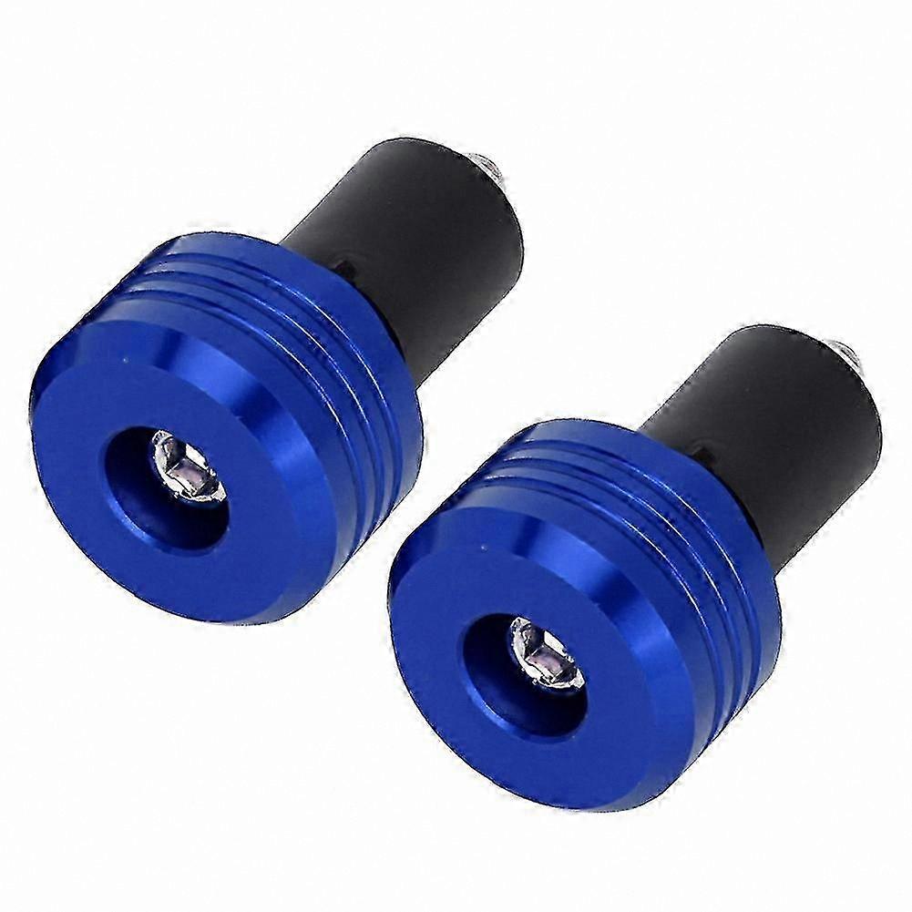Aluminum Handlebar End Plugs with Slider for Motorcycles (Blue)