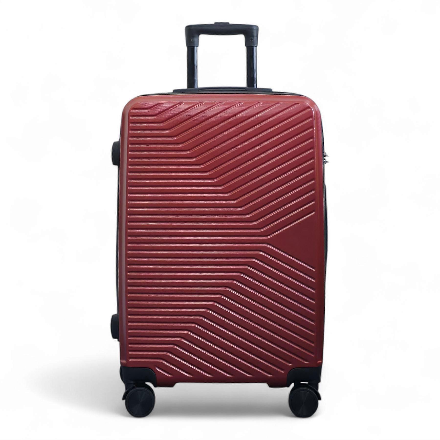 Strong Red Hardshell Red Set Dual 4 Wheel ABS Luggage Trolley Hard Shell Cabin Suitcase