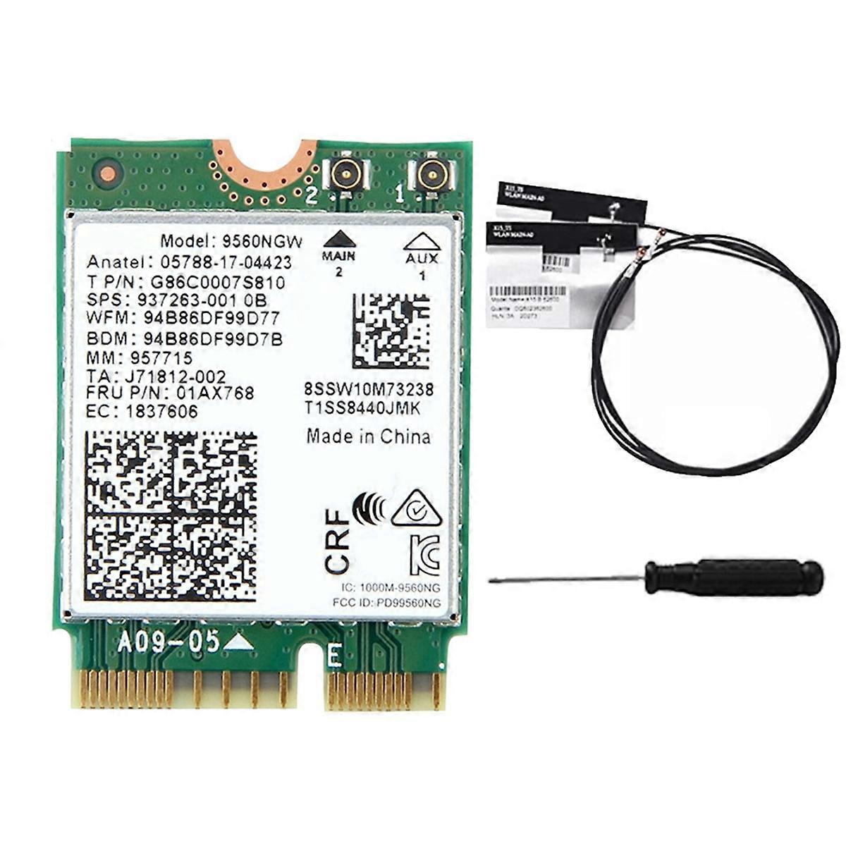 9560NGW WiFi Card+2XAntenna 1730Mbps Wireless 9560AC 2.4G 5G