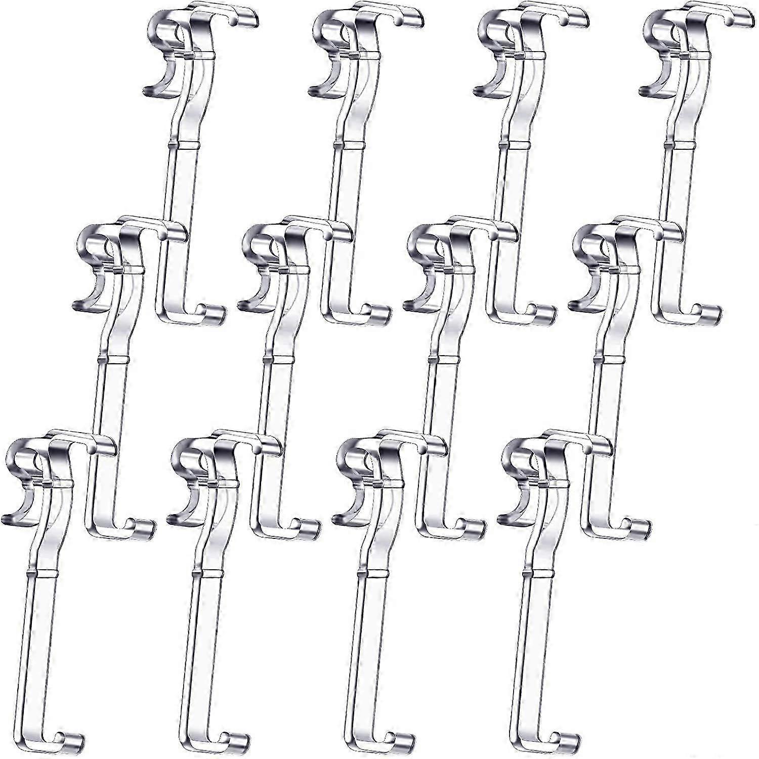 Clear Plastic Curtain Clips - 12 Pieces