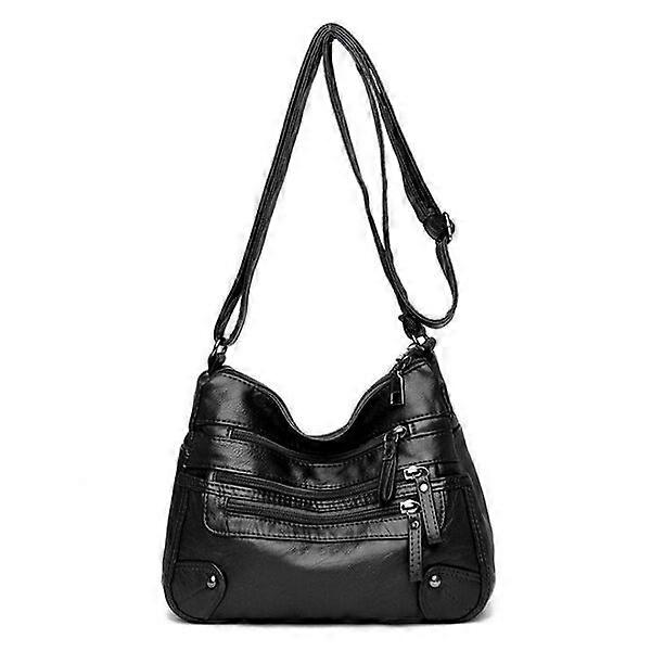 Ladies' leather bag, multiple carrying methods, soft, waterproof and with zippers