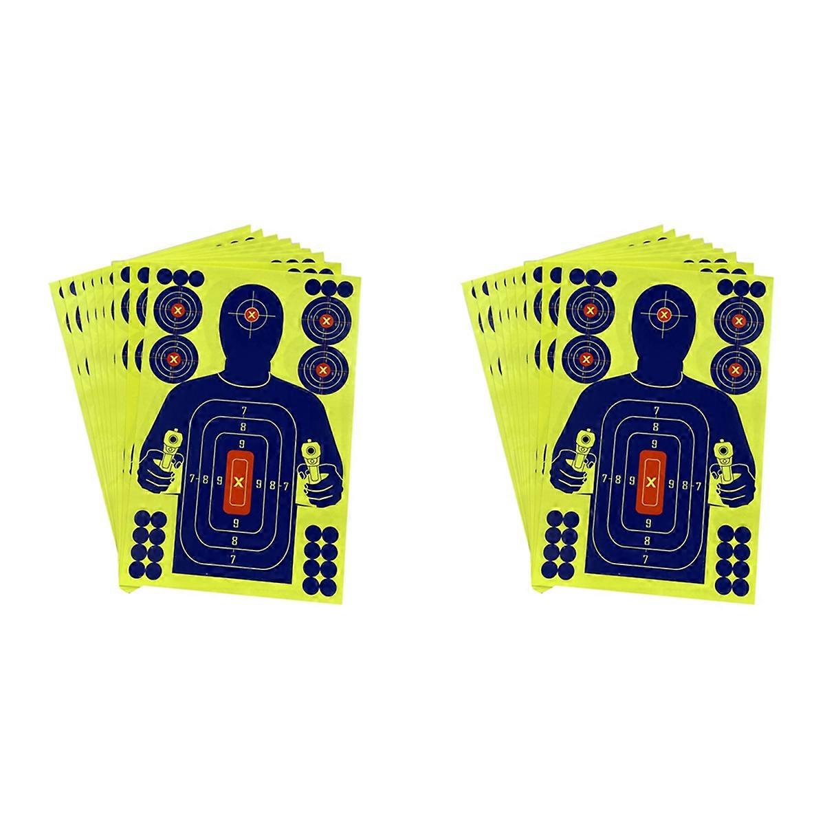 20Pcs 12X18 Inch Human Body Shape Targets Reactive Splatter Glow Fluorescent Paper Target for Archer