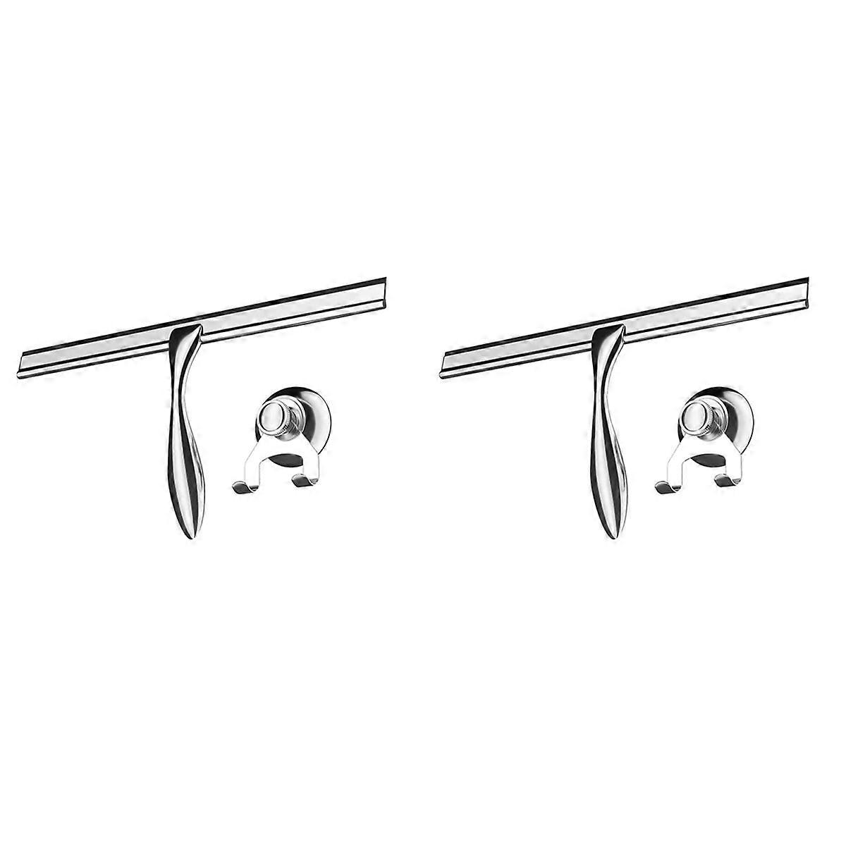2X Extra Wide 30.5 cm Shower Squeegee Stainless Steel with Silicone Lip - Shower Squeegee with Sucti