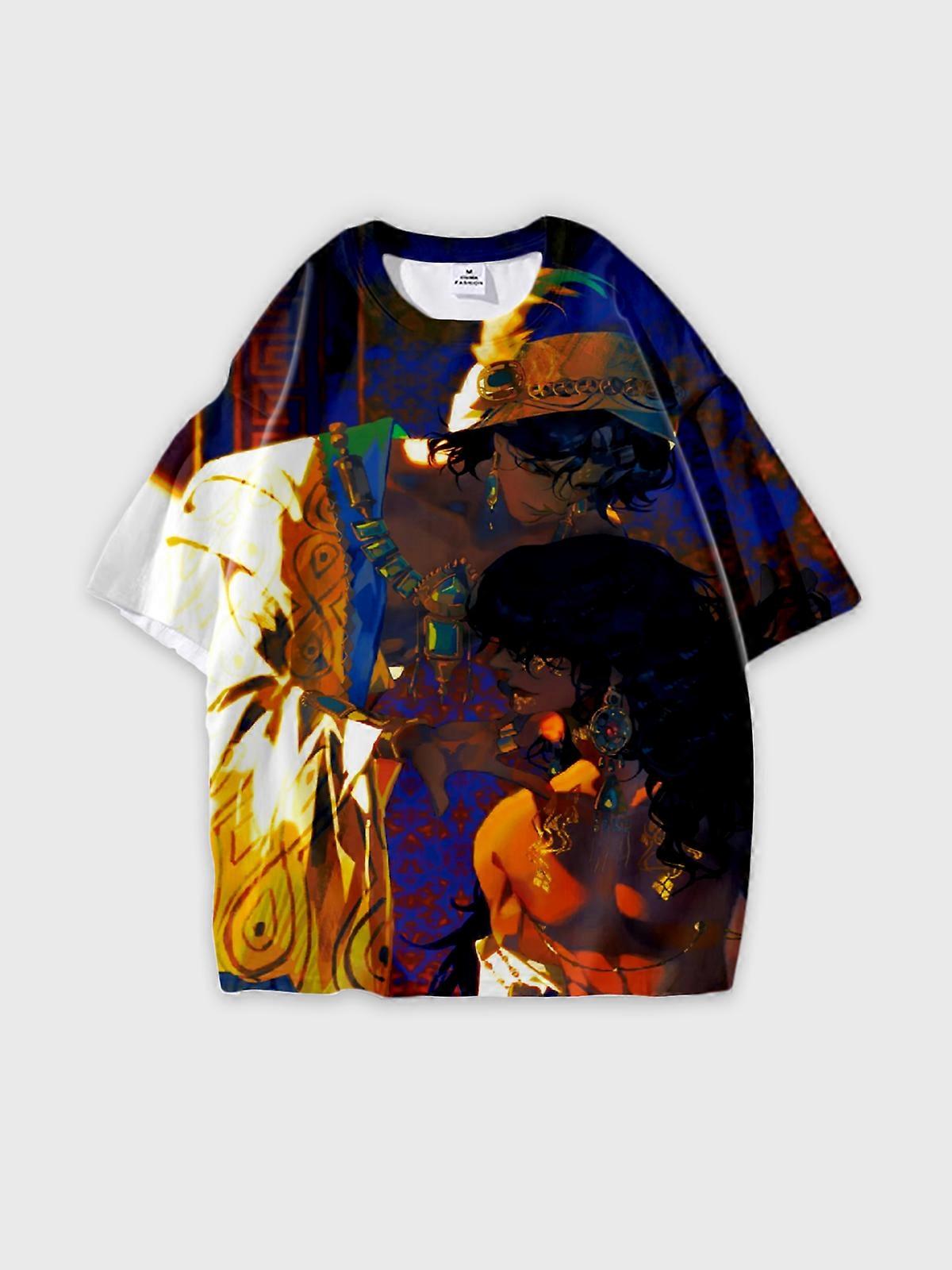 T-Shirt Short Sleeve Round Neck, Summer Casual Loose Graphic Tee, Unisex Sultan’s Game V828