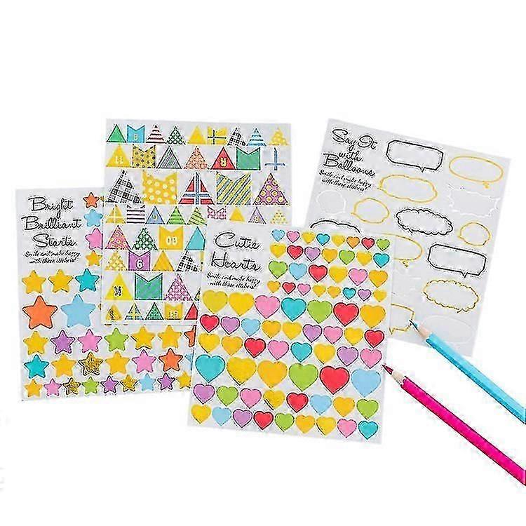 Sticker Pack Cute Handbook Journal Cartoon Diy Creative Geometry 1pcs