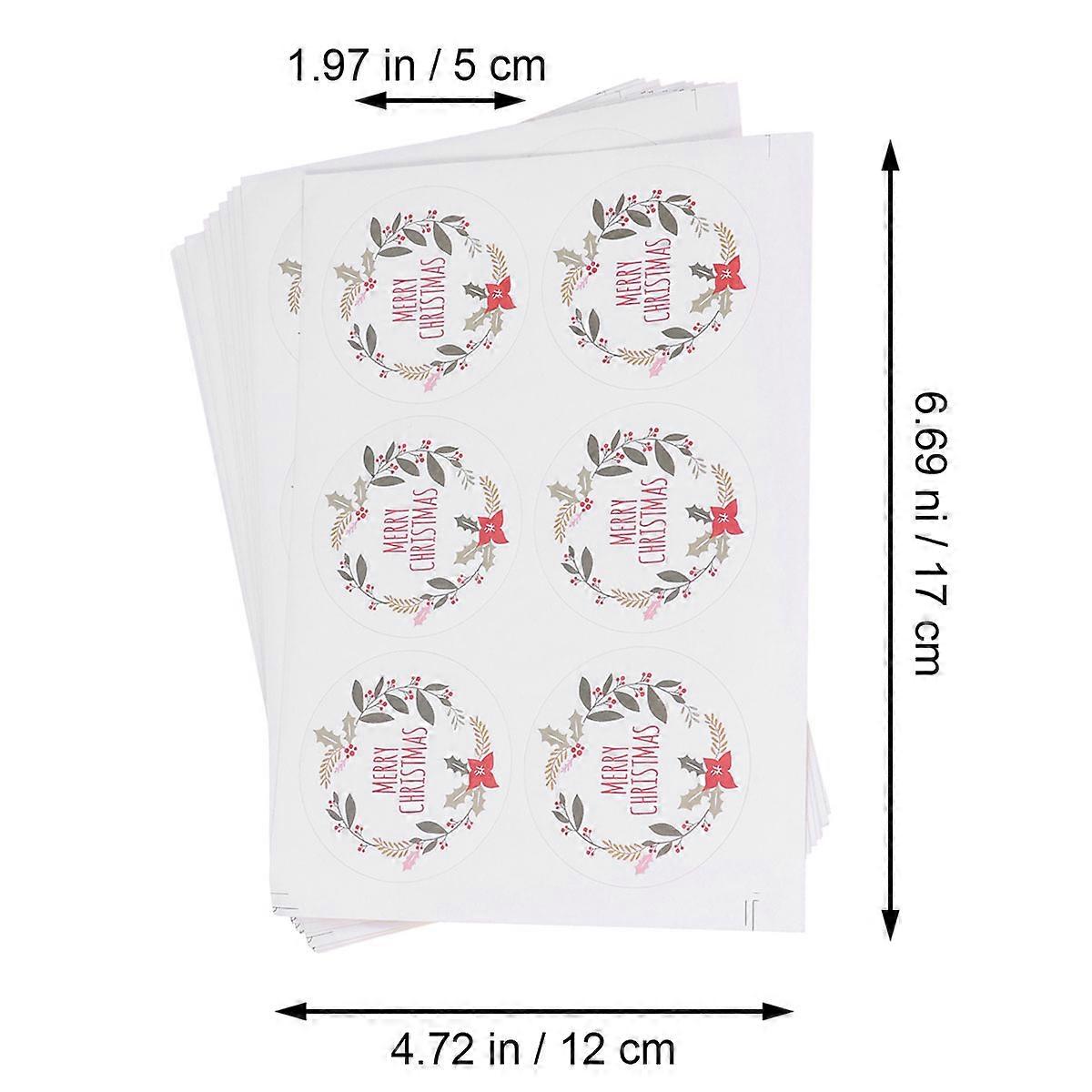 Round Christmas Sticker Envelope Sealing Multi Color Floral Design for 10 Sets
