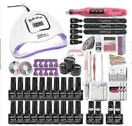 35000rpm Nail Art Kit With 120w/54w Led Nail Lamp 30/20/10 Colors Uv Polishing Gel Polishing Nail Art Kitcombo